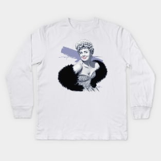 Shelley Winters - An illustration by Paul Cemmick Kids Long Sleeve T-Shirt